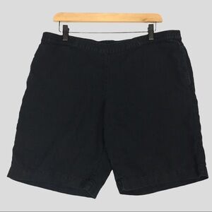 J Jill Linen Shorts Women's Medium Black Elastic Waist Straight Leg